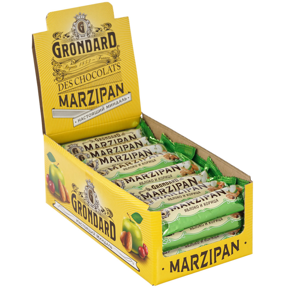  TM Grondard     (9388) Батончики глазированные Марципановые Яблоко-Корица, (24шт по 50г)     в Краснодаре