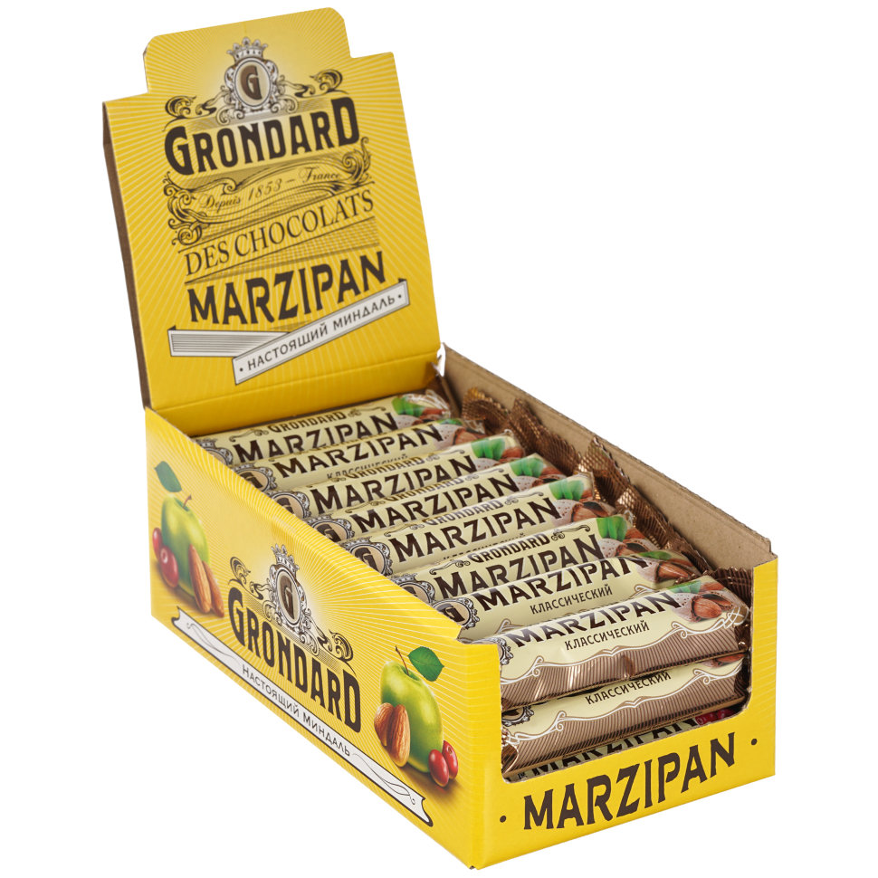  TM Grondard     (9389) Батончики глазированные Марципановые Классика, (24шт по 50г)      в Краснодаре