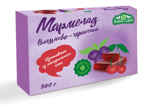 №2 Мармелад  "Вишнево-черничный" белевский 360г   в Краснодаре