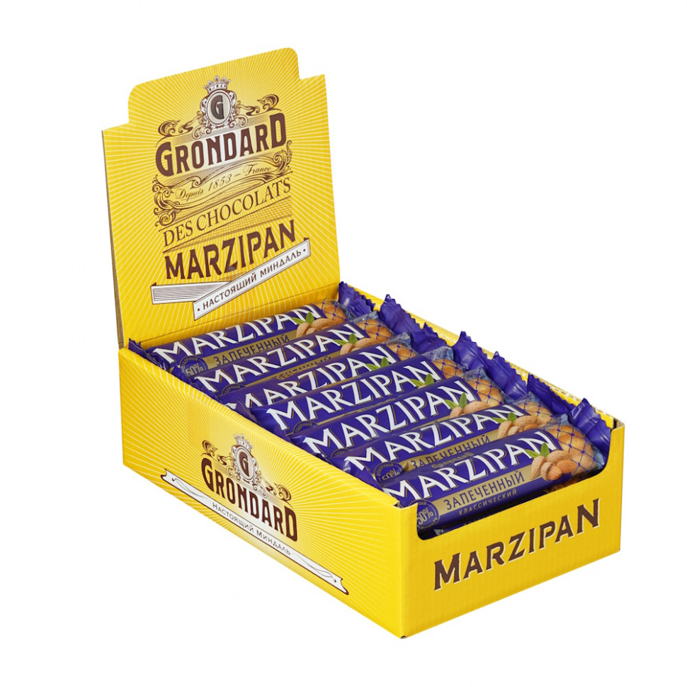  TM Grondard   (11161) Батончики НЕглазированные Марципановые Запечённые, (28шт по 40г)    в Краснодаре